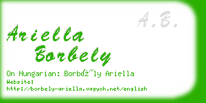 ariella borbely business card